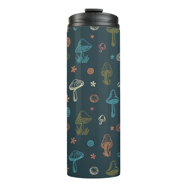 Whimsical Mushroom pattern Thermal Tumbler (Front)