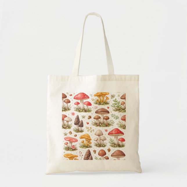 Whimsical Mushroom Pattern  Tote Bag (Front)