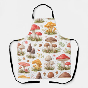 Whimsical Mushroom Pattern – Vintage Botanical  Apron