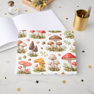 Whimsical Mushroom Pattern – Vintage Botanical Guest Book