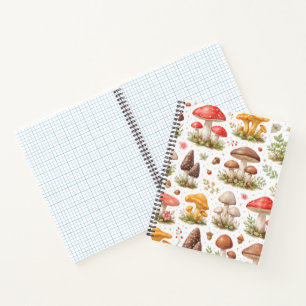 Whimsical Mushroom Pattern – Vintage Botanical Notebook