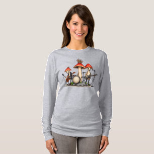 Whimsical Mushroom Rock Band Cottagecore Music Nat T-Shirt
