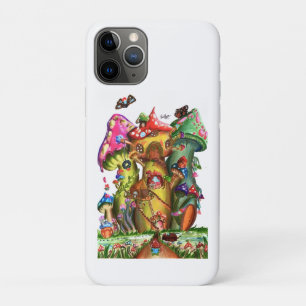 Whimsical Mushroom Village Fantasy Artwork iPhone 11 Pro Case