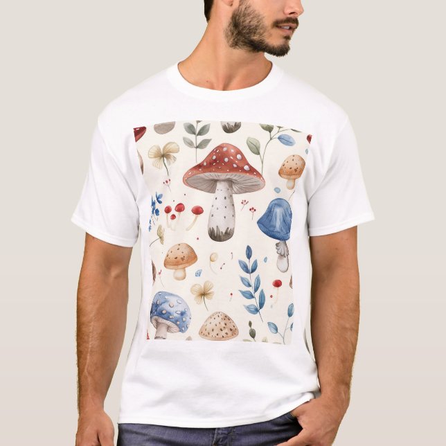 Whimsical Mushroom Wonderland | Cute Fungi Nature  T-Shirt (Front)