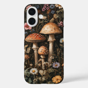 Whimsical Mushrooms and Wildflowers Botanical iPhone 16 Case