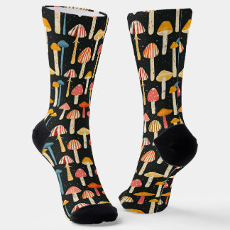 Whimsical Mushrooms - Colourful Mushroom Pattern Socks