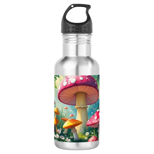 Whimsical Mushrooms Enchanted Forest  710 Ml Water Bottle (Front)