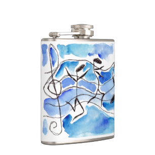 Whimsical music notes Dance Anthropomorphic Flask
