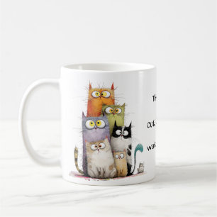 Whimsical My Cute Cat Videos Watching Coffee Mug