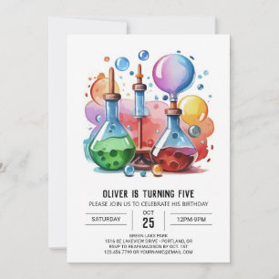 Whimsical Mystery Potion Scientist Birthday Invitation