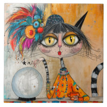Whimsical Mystic Fortune Teller Cat