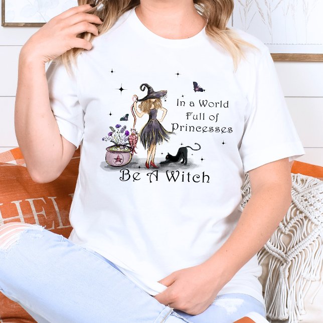 Whimsical Mystical Typography Be a Witch Quote Tri-Blend Shirt (Creator Uploaded)