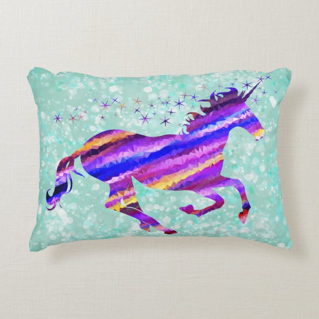 Whimsical, Mystical Unicorn Decorative Cushion (Front)