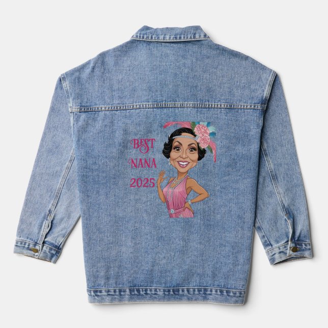 Whimsical Nana Tribute – Custom Message & Date Denim Jacket (Back)