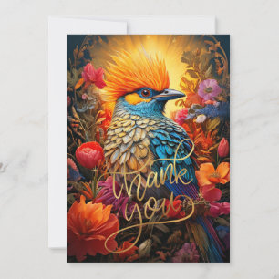 Whimsical Nature Blue Bird No 2 Thank You Card