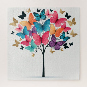 Whimsical Nature Butterfly Tree of Life Jigsaw Puzzle