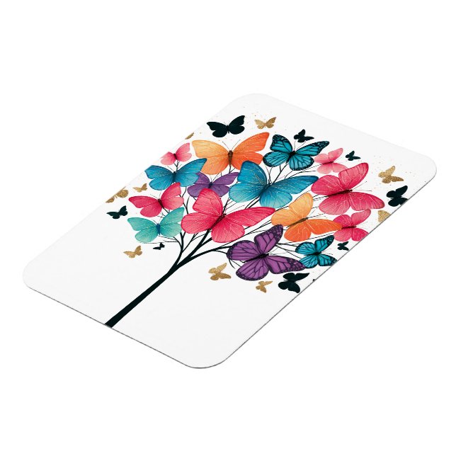 Whimsical Nature Butterfly Tree of Life Magnet (Left Side)
