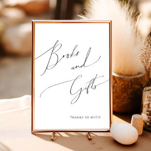 Whimsical Neutral Baby Shower Books and Gifts Poster