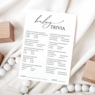 Whimsical Neutral Baby Shower Trivia Card