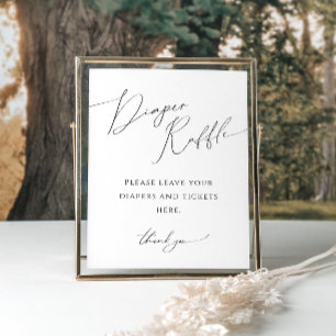 Whimsical Neutral Diaper Raffle Baby Shower Sign