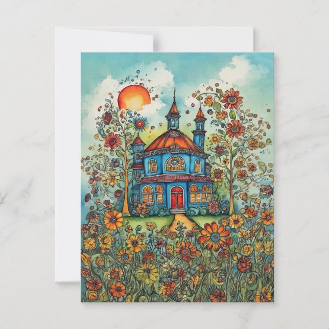 Whimsical New Address Card (Front)