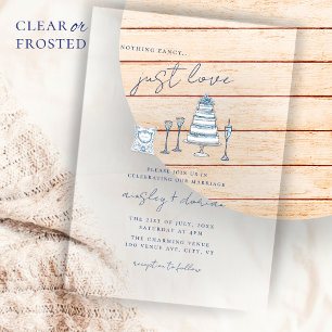 Whimsical Nothing Fancy Just Love Wedding Doodle Acrylic Invitations