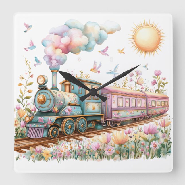 Whimsical Nursery Wall Clock (Front)