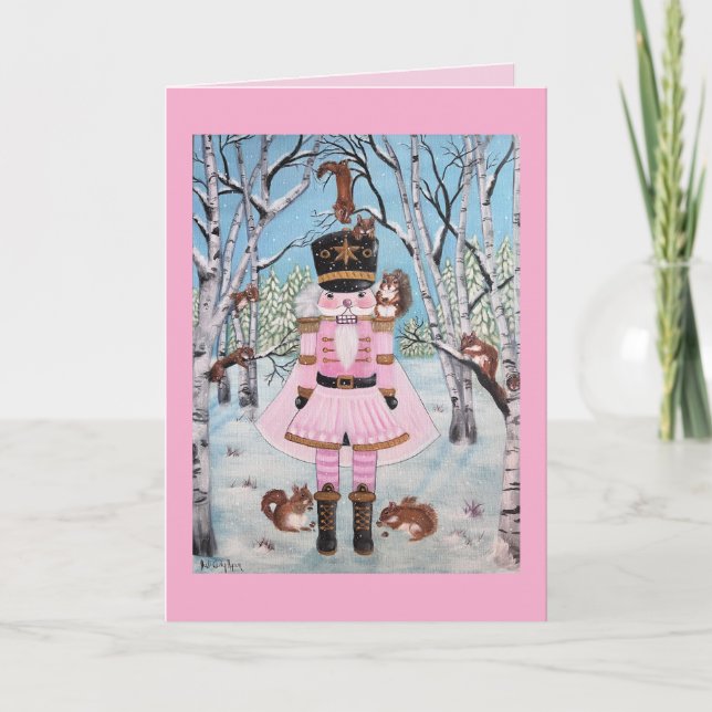 Whimsical Nutcracker and Squirrels  Card (Front)