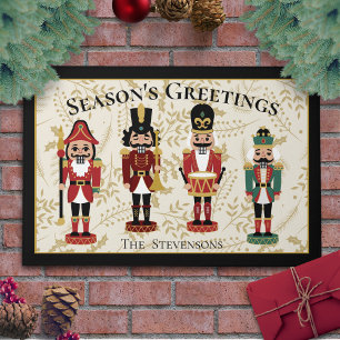 Whimsical Nutcracker Black and Beige Doormat
