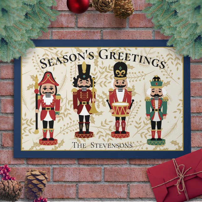 Whimsical Nutcracker Blue and Beige Doormat (Creator Uploaded)
