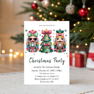 Whimsical Nutcracker& Christmas Tree Holiday Party Invitation