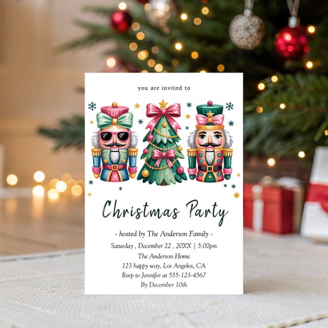 Whimsical Nutcracker& Christmas Tree Holiday Party Invitation (Creator Uploaded)