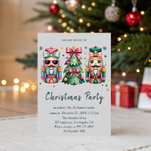 Whimsical Nutcracker& Christmas Tree Holiday Party Invitation