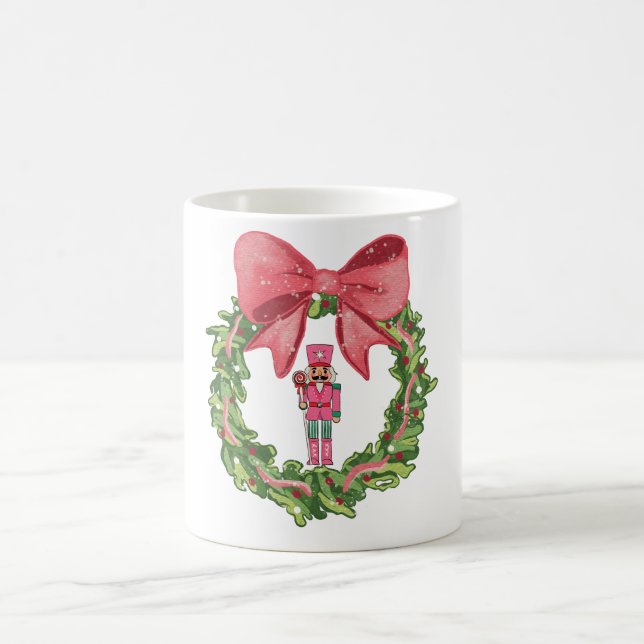Whimsical Nutcracker Christmas Wreath Coffee Mug (Center)