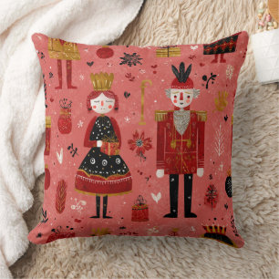 Whimsical Nutcracker Holiday Pattern Cushion