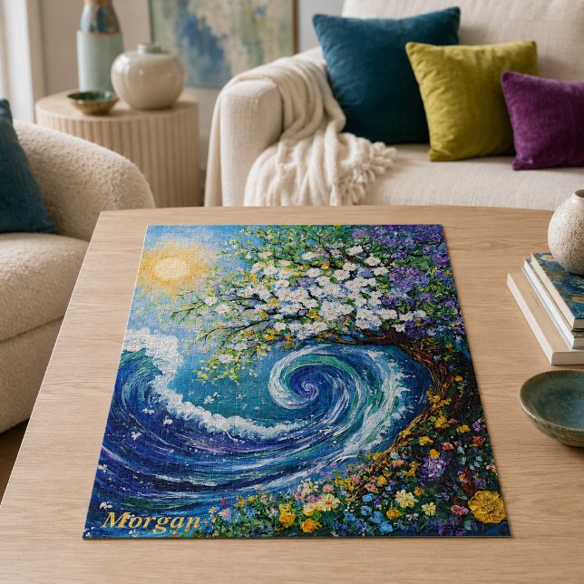 Whimsical Ocean Wave | Impressionism Painting Jigsaw Puzzle (Creator Uploaded)