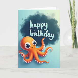 Whimsical Octopus Birthday Card