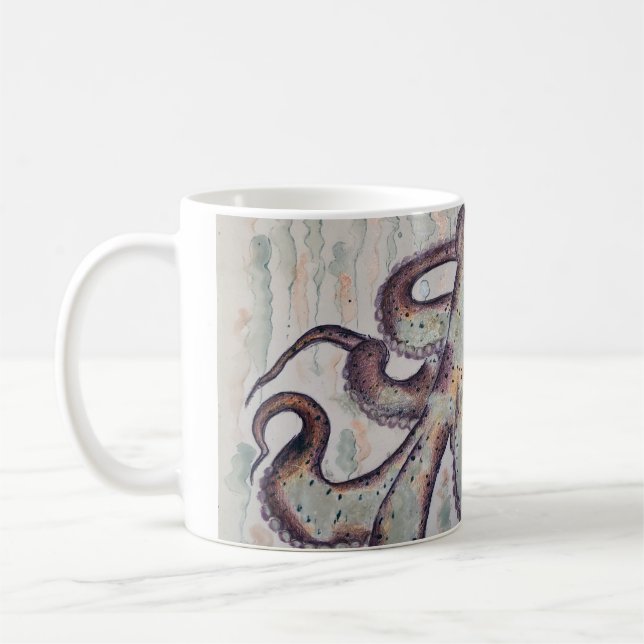 Whimsical Octopus Coffee Mug (Left)
