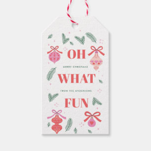 Whimsical Oh What Fun Christmas Gift Tag