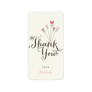 Whimsical One Baby Girl 1st Birthday Thank You Label