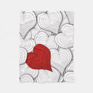 Whimsical Onion Hearts Illustration Fleece Blanket