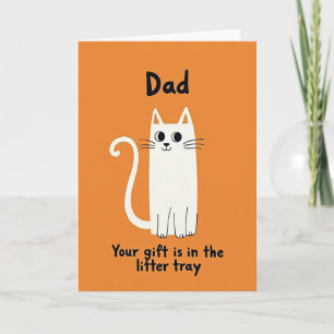 Whimsical Orange Cat Father Card