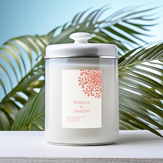 Whimsical Orange Red Flourish Candle Label (Creator Uploaded)