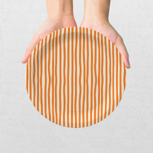 Whimsical Orange Striped Halloween Bachelorette Paper Plate