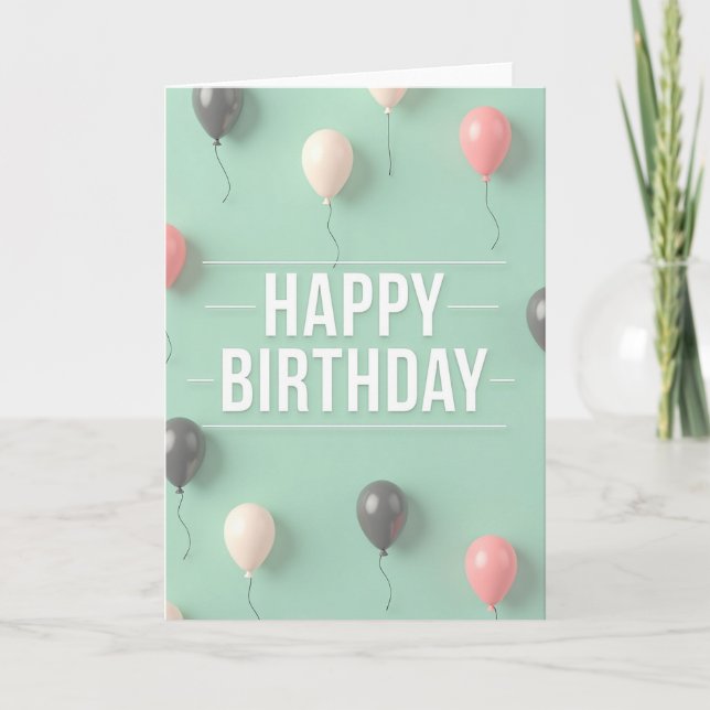 Whimsical Orbs Birthday Card (Front)