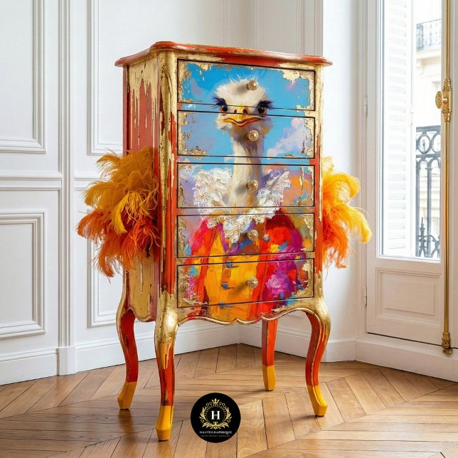 Whimsical Ostrich Furniture Decoupage Tissue Paper (Creator Uploaded)