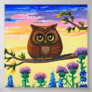 Whimsical Owl Art Art Forest Creationarts Poster
