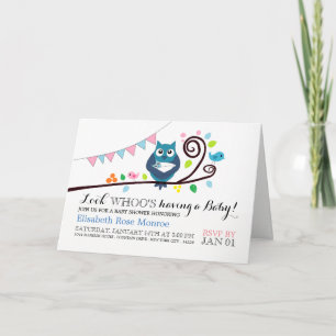 Whimsical Owl Baby Shower Invitation