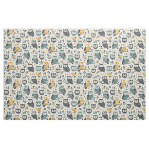Whimsical Owl Pattern - Nature Inspired Design - I Fabric