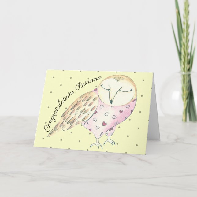 Whimsical Owl Personalised Card (Front)